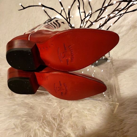 Idyllwind Red and White Heeled Boots - Picture 3 of 9